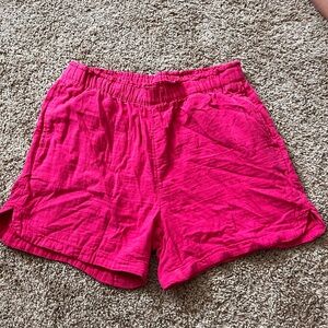 Pink Cotton Gauze Shorts